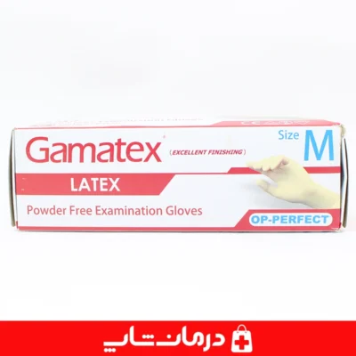 دستکش-لاتکس-بدون-پودر-gamatex-گاماتکس-سایز-m-یکبارمصرف-بسته-100-عددی