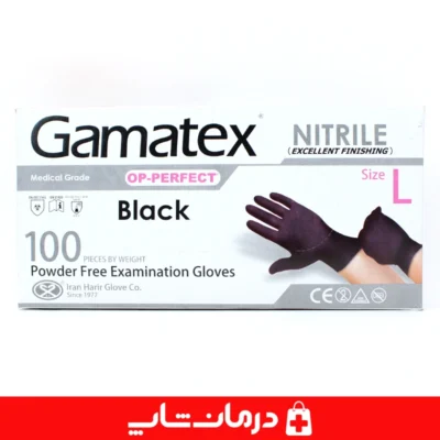 دستکش-نیتریل-گاماتکس-op-gamatex-مشکی-سایز-لارج-بدون-پودر-برای-پزشکان