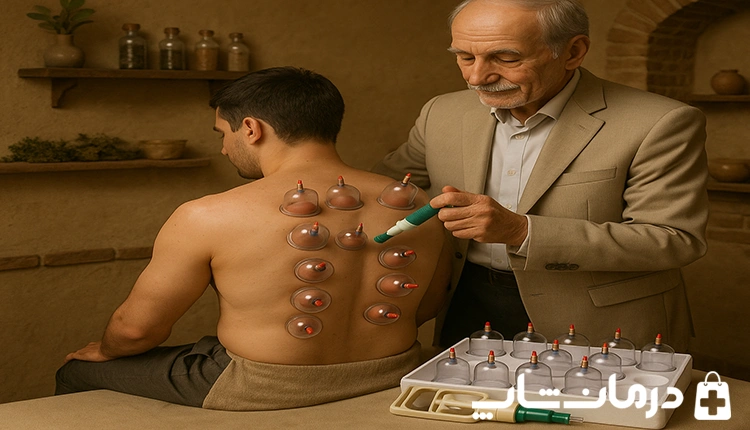 بادکش درمانی برقی با فشار قابل تنظیم – دستگاه بادکش کمر و بدن
