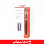 پن-لایت-پزشکی-فلزی-نور-سفید-چراغ-قوه-پزشکی-بدنه-مشکی-با-نور-متمرکز-penlight-pezeshki