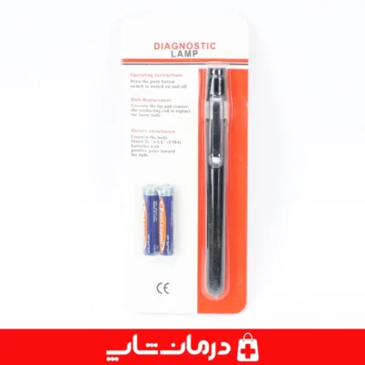 پن-لایت-پزشکی-فلزی-نور-سفید-چراغ-قوه-پزشکی-بدنه-مشکی-با-نور-متمرکز-penlight-pezeshki