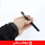 پن-لایت-led-فلزی-مشکی-با-کلید-فشاری-و-باتری-قلمی